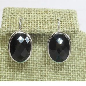 Sterling Silver Black Cubic Zirconia Earrings